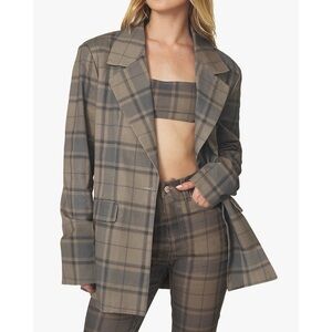 WEWOREWHAT OVERSIZED BLAZER IN COOL PLAID